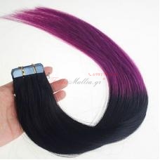 1/Purple - Ombre - μαλλιά σε αυτοκολλητά Μαλλιά σε αυτοκολλητά 45 εκ., 55 εκ., 65 εκ.